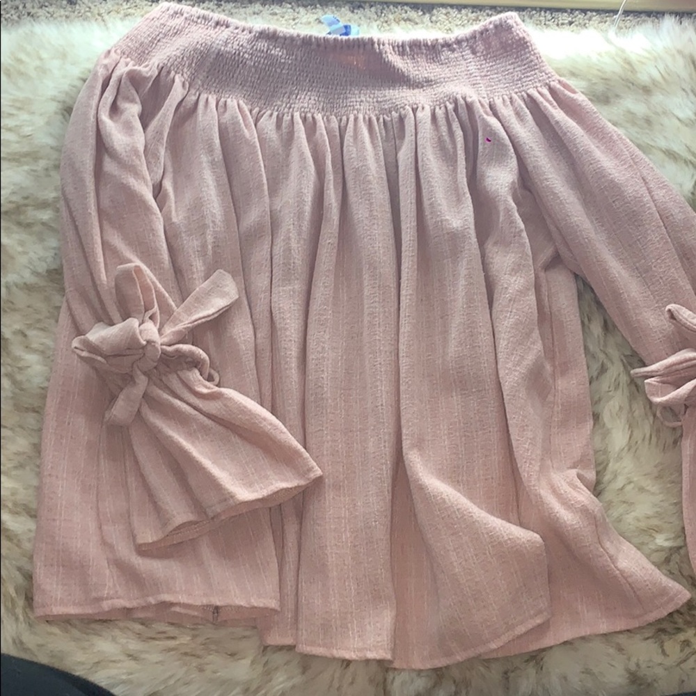 Off the shoulder blush top